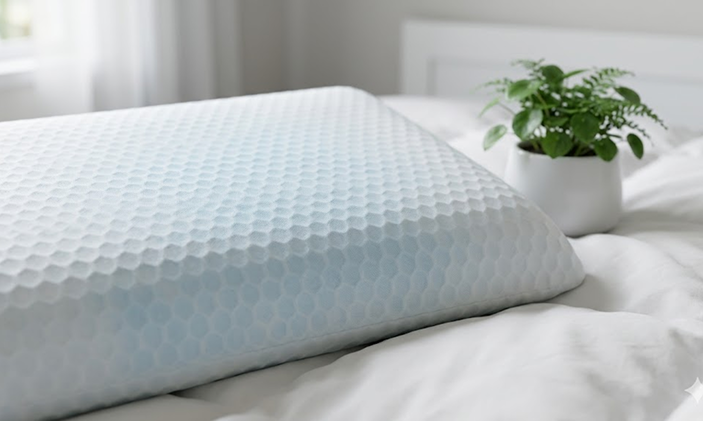 Aurinor pillow on a bed